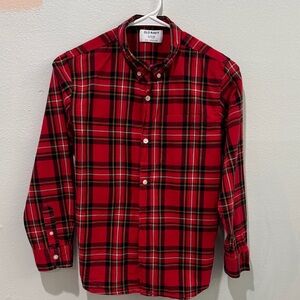 Old Navy Vibrant Red Plaid Shirt